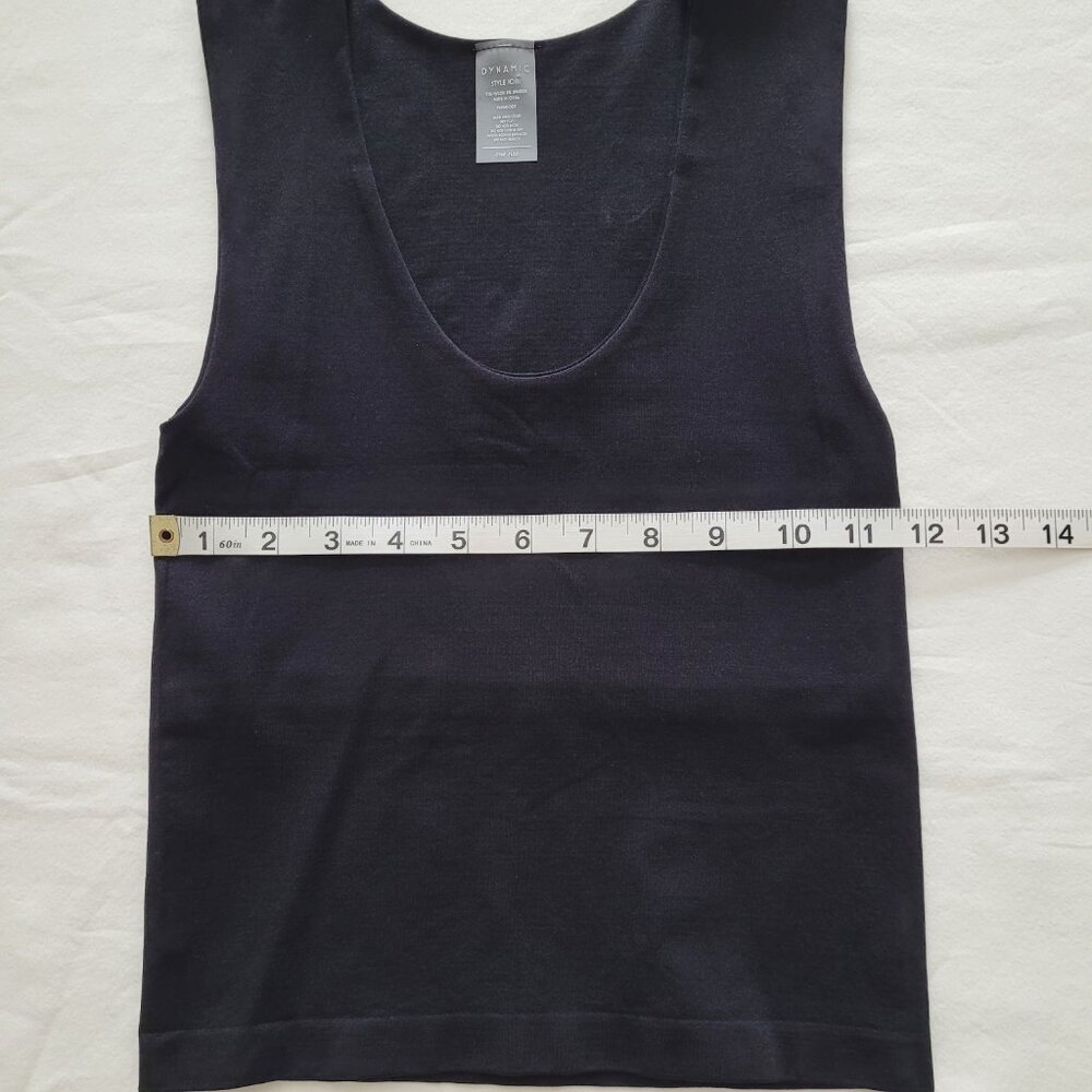 Dynamic Seamless Tank Top Deep Scoop Neck Black Onesize Athletic Athleisure - Picture 4 of 7